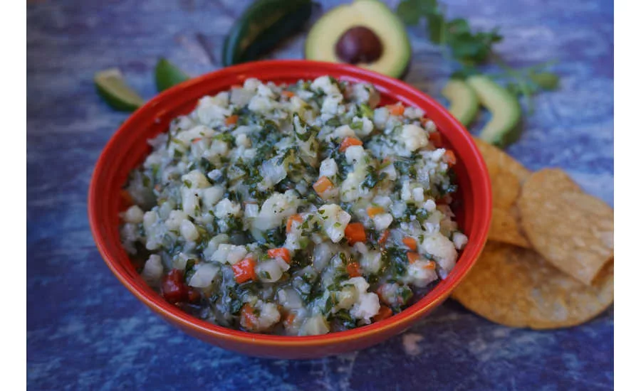 Plant Based Ceviche Bowl Cauliflower California Gold Coast Packing