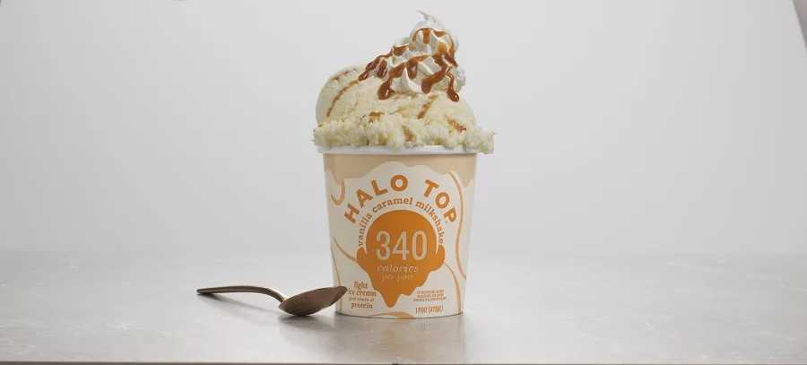 Halo Top Vanilla Caramel Milkshake Ice Cream Pint