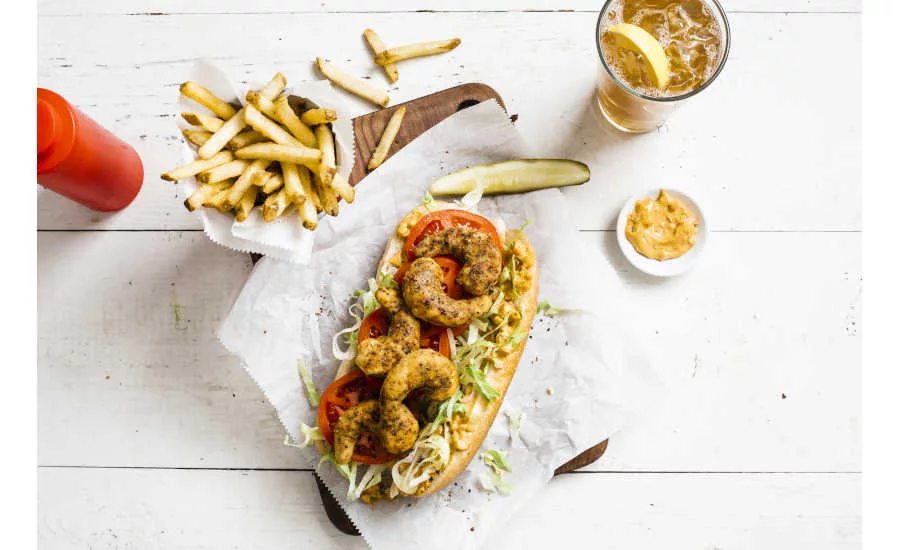 Plant Based Fried Shrimp Po Boy New Wave Foods