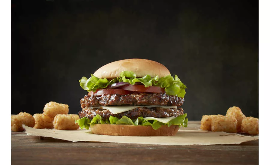 Flame Grilled Double Cheeseburger Angus Beef Tater Tots Quick 'N Eat Walmart