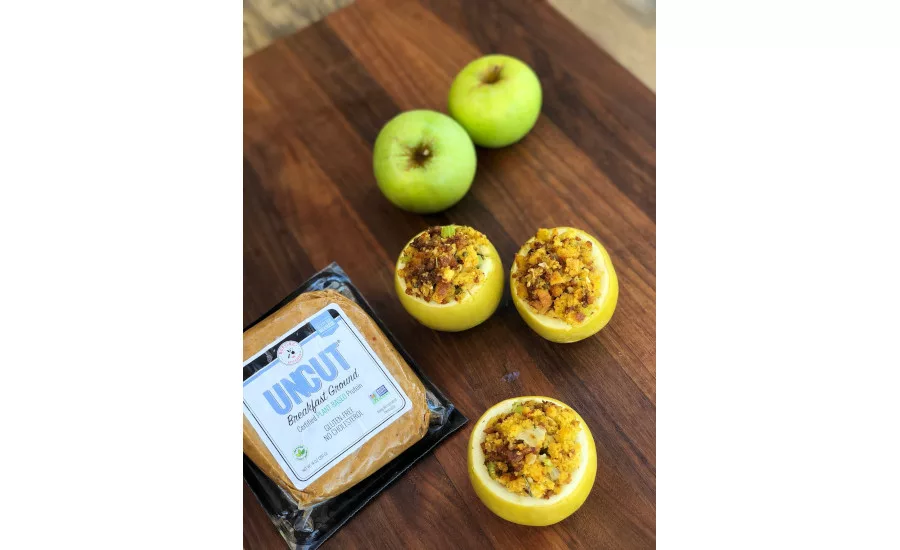 Sweet Savory Stuffed Apples Plant Based Breakfast Grounds UNCUT
