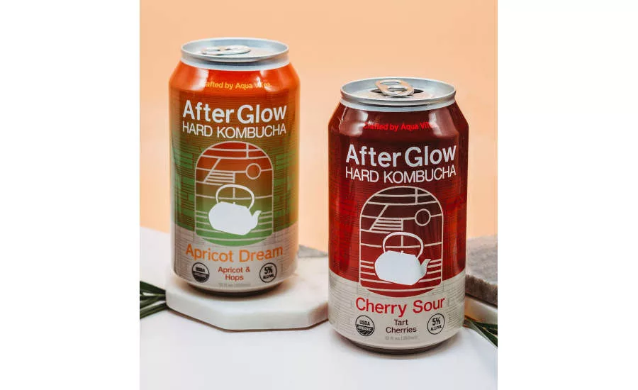 Hard Kombucha Aqua ViTea Apricot Dream Cherry Sour Cans Fermented