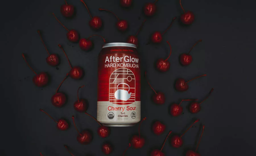Hard Kombucha Aqua ViTea Cherry Sour Cans Fermented