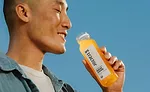 Man Drinking Organic Lemonade Tractor