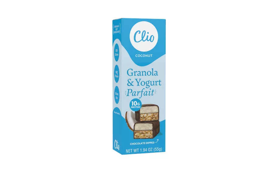 Greek Yogurt Coconut Chocolate Covered Parfait Snack Bars Clio Single Serve Package