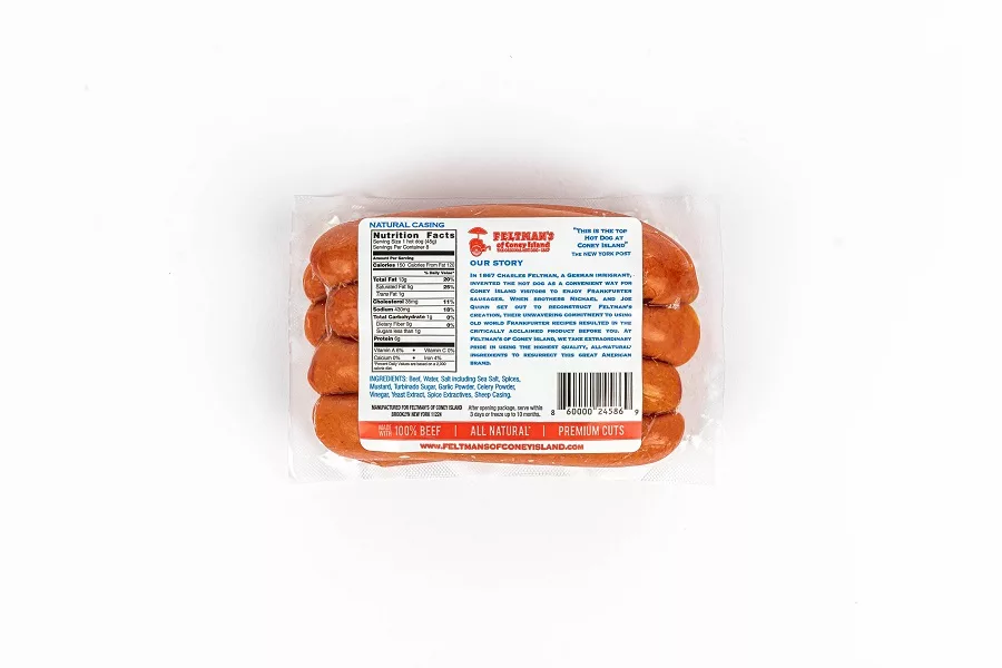 Feltman's Coney Island Hot Dogs Publix Back Package