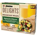 Jimmy Dean Breakfast Wraps JD Delights Spinach Bacon Frozen
