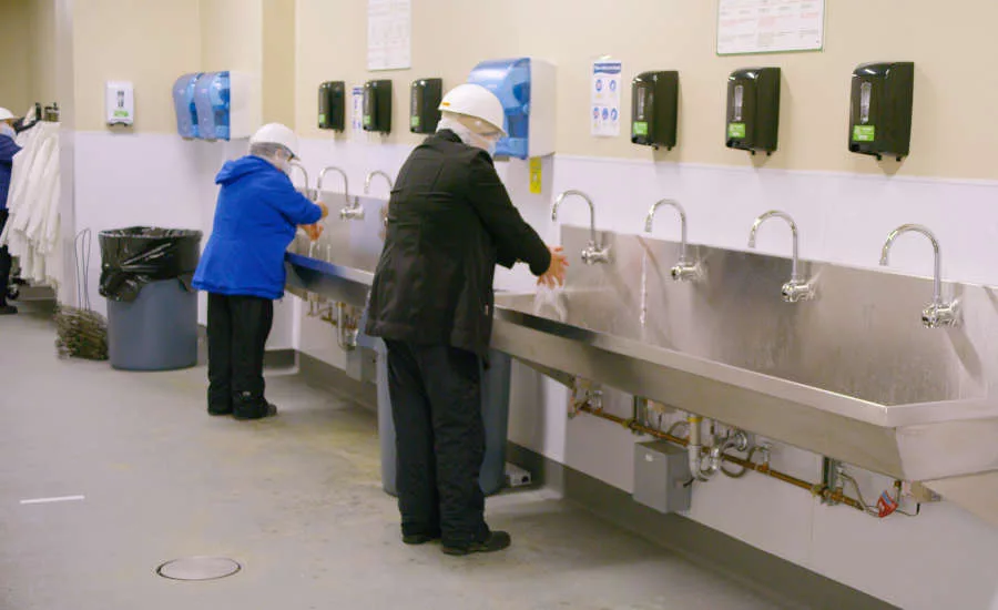 Gonzales California Del Monte Fresh Mann's Produce Processing Plant Fruits Vegetables Hand Washing