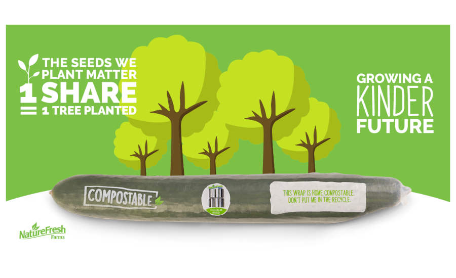 Compostable Sustainable Cucumber Wrap Nature Fresh Farms