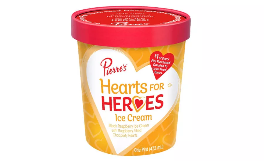 Pierre's Ice Cream Heroes Hearts for Heroes Pint Greater Cleveland Food Bank Donation