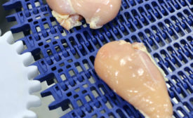 Raw Chicken Breast Sanitary Modular Conveyor Belt SideDrive Intralox
