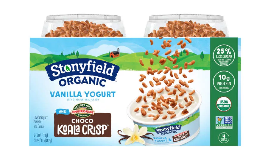 Healthy Kid's Snacks Vanilla Yogurt Stonyfield Nature's Path