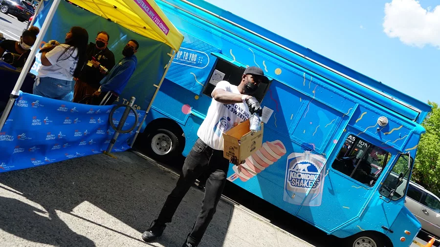 Bronx New York Cruger Avenue Klondike Popsicle Unilever Truck Handouts Hospital Tent Vaccine