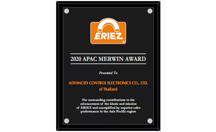Bangkok Thailand APAC Merwin Award 2020 Eriez