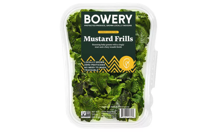 Indoor Farming Mustard Frills Greens Bowery Clamshell Package