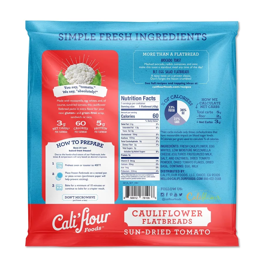 Cali'flour Sun-Dried Tomato Nutrition