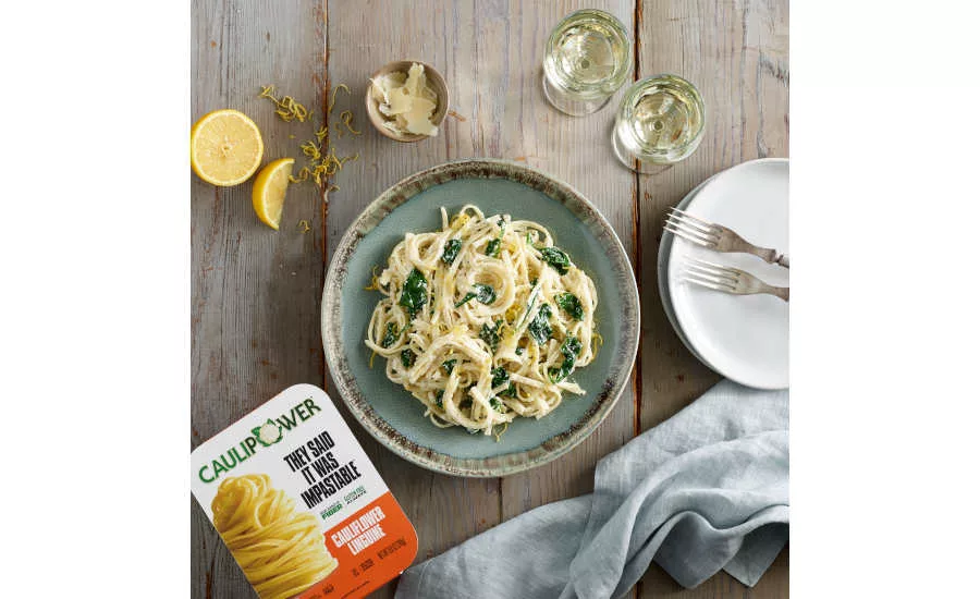Plant Based Pasta Linguine Pappardelle Cauliflower Caulipower Plate