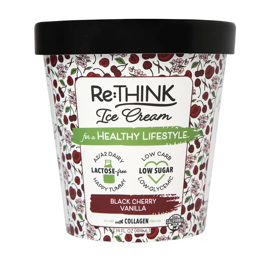 Lactose-Free Ice Cream Black Cherry Vanilla with Collagen