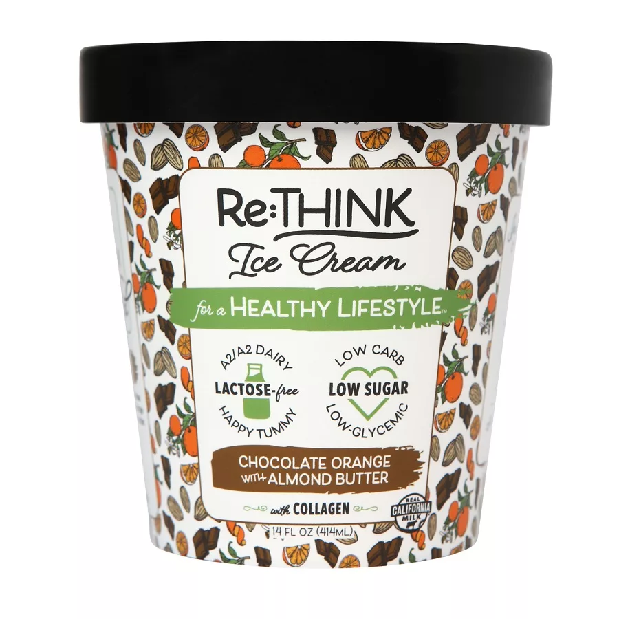 Lactose-Free Ice Cream Chocolate Orange with Almond Butter and Collagen