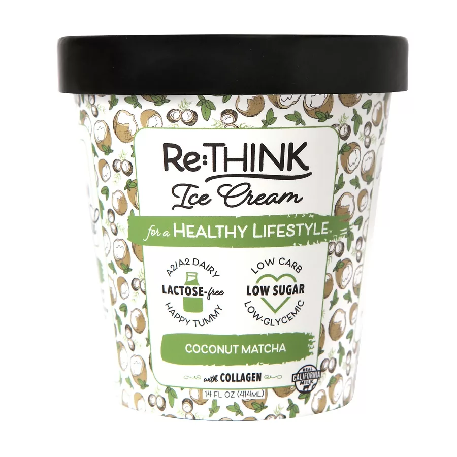 Lactose-Free Ice Cream Coconut Matcha with Collagen