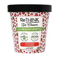Lactose-Free Ice Cream Strawberry with Chia Seed and Collagen