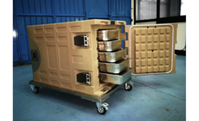 Active insulated containers for safe transport of refrigerated, pre