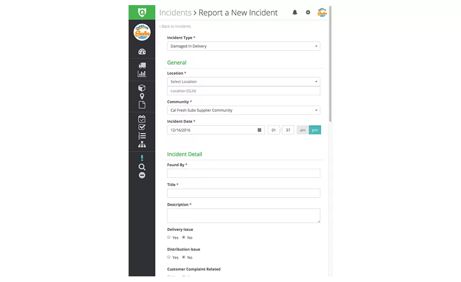 FoodLogiq incidents report