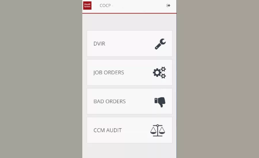 Consolidated Chassis Management  MandR Mobile Main Screen
