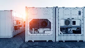 Containerized Cold Rooms outside.