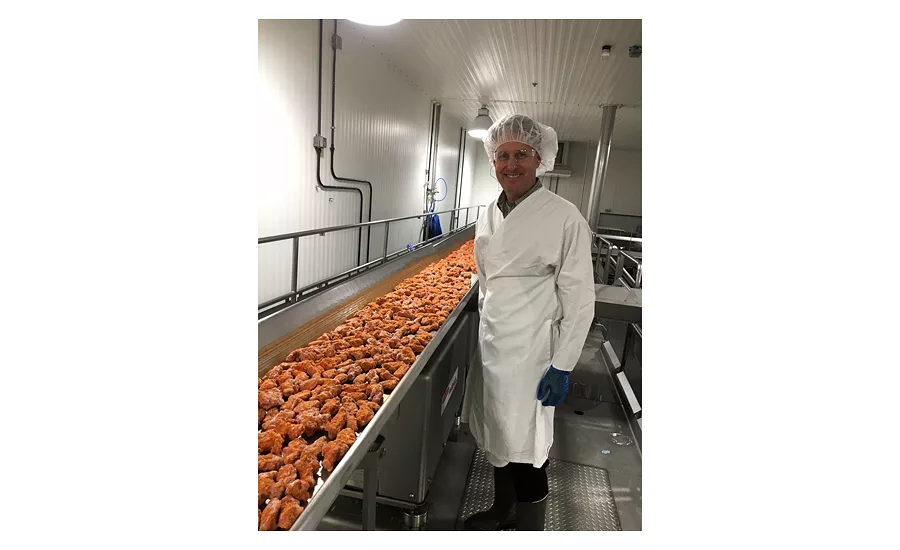 Foster Farms cooked chicken production line