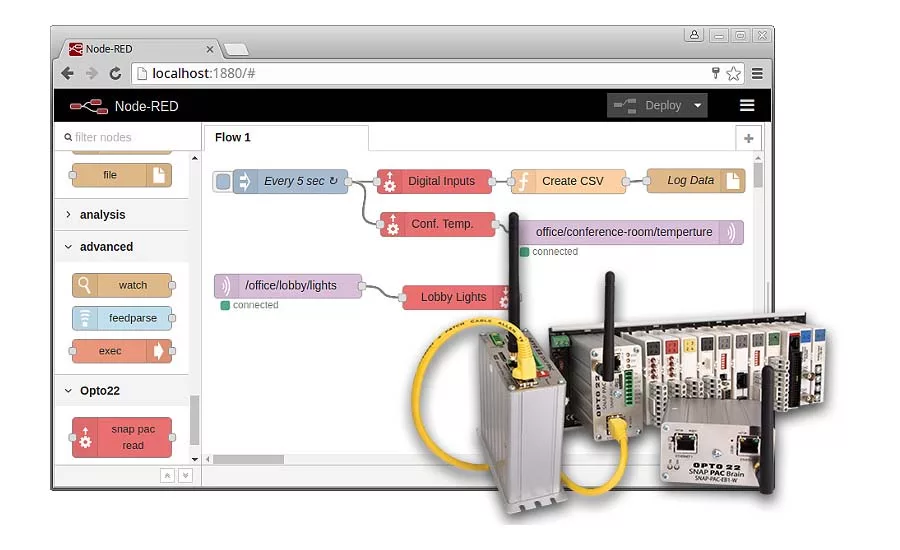 Opto 22 node red