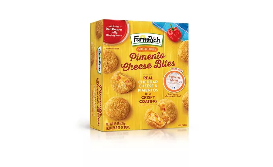 Farm Rich tapped into the bite-sized, ready-to-eat trend with new Pimento Cheese Bites.