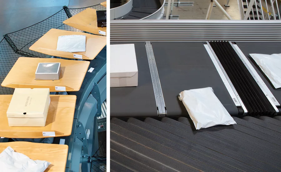 Intelligrated IntelliSort tilt tray and cross belt sortation